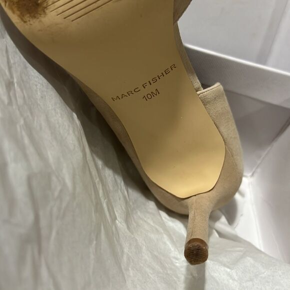 Marc Fisher Women's Meryl Pointy Toe Stiletto Dress Pumps In Light Natural Suede - Picture 6 of 13